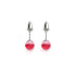 Vermillon foncé | Argent sterling .925 | Mini Boucles D'Oreilles Sirène En Verre